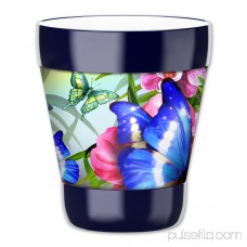 Mugzie 16-Ounce Tumbler Drink Cup with Removable Insulated Wetsuit Cover - Blue Butterfly